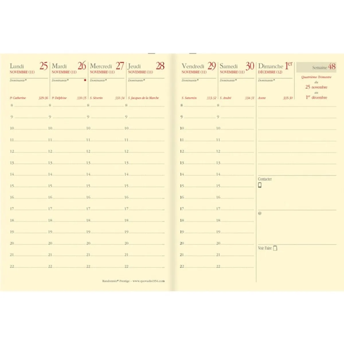 zakagenda Randonnée Prestige 2027, 90 x 125 mm van Quo Vadis in Bordeaux – productfoto