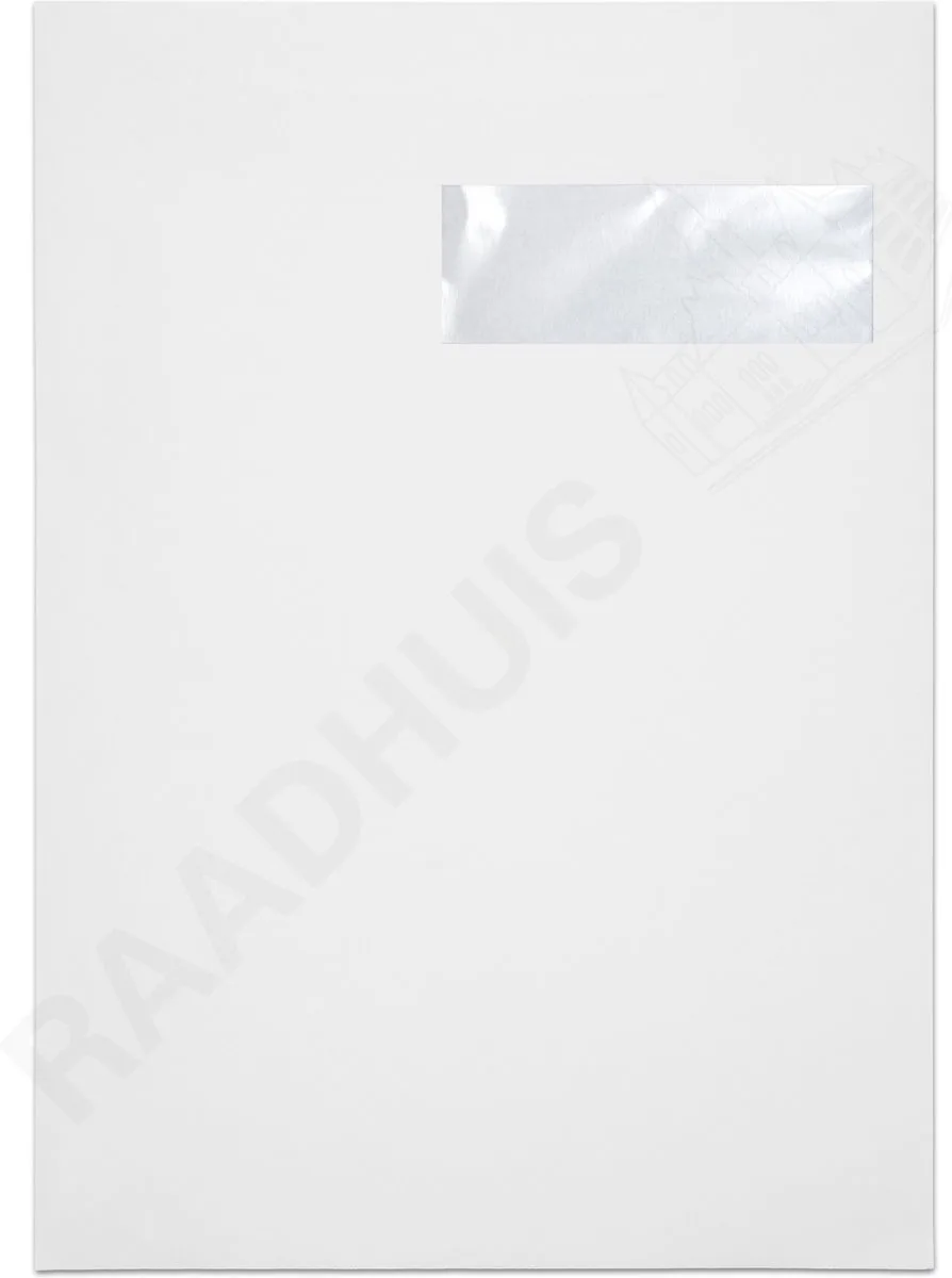 akte envelop C4 - 229x324mm - met plakstrip - venster rechts - 250 stuks - RD-303595 fra Raadhuis i Hvid – produktbillede