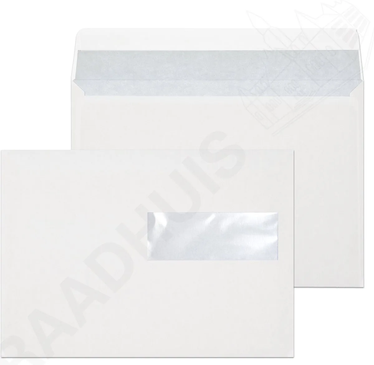 dienstenvelop EA5 - 156x220mm - venster rechts - met plakstrip - 500 stuks - envelop van Raadhuis in Wit – productfoto