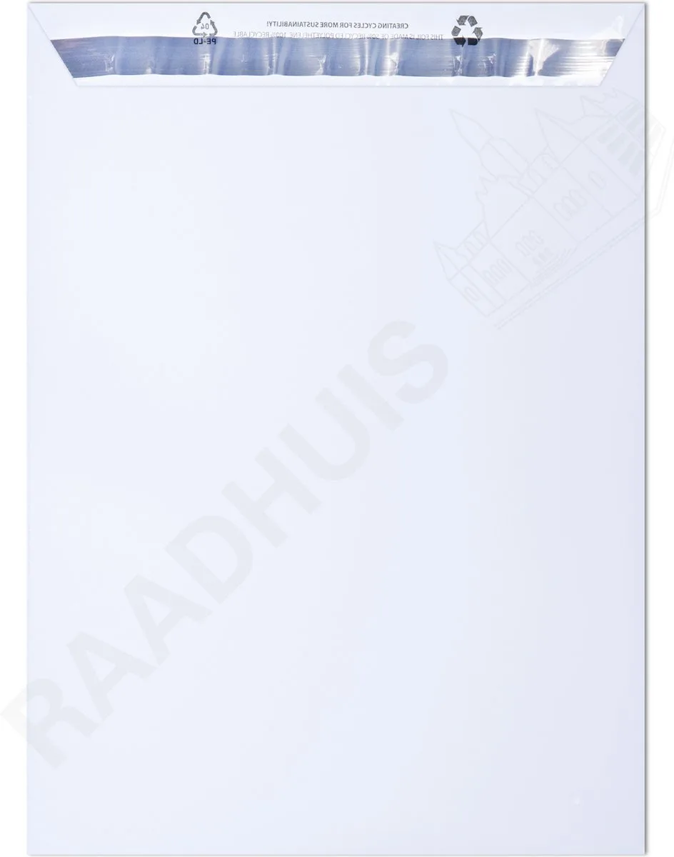 mail-envelop - 235x310mm - met plakstrip - 50 stuks fra Raadhuis i Gennemsigtig – produktbillede