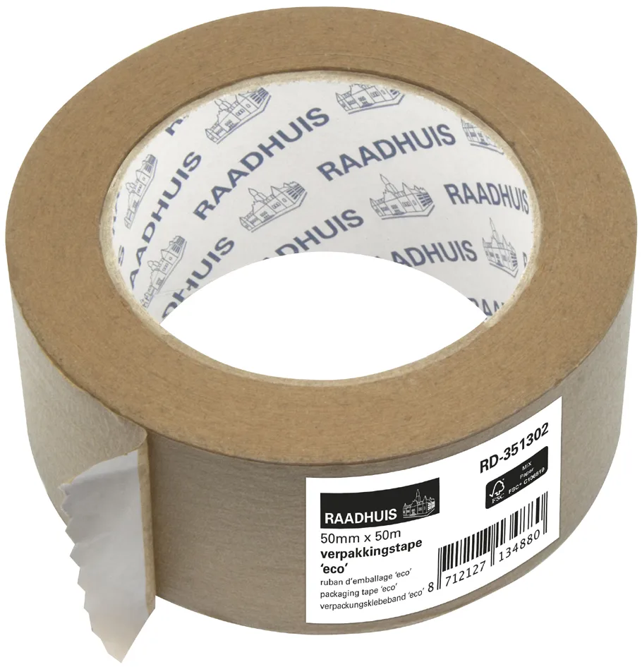 Verpackungsklebeband ECO, 50 mm x 50 m, Papier fra Raadhuis – produktbillede