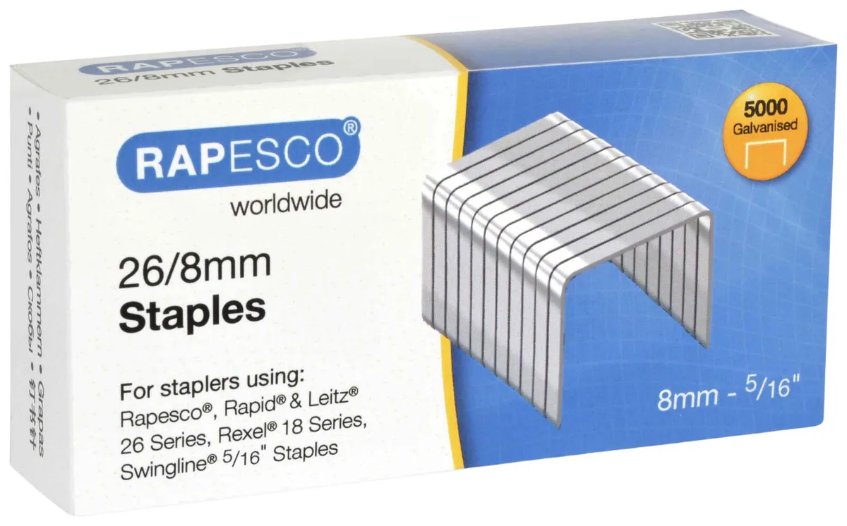 Heftklammern 26/8, 5.000 St. fra Rapesco – produktbillede