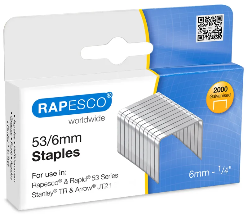 Heftklammern 53/6, verzinkt, 2.000 Stück by Rapesco – product photo