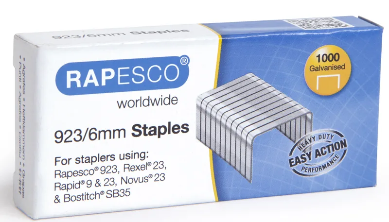 Heftklammern 923/8, verzinkt, 4.000 Stück von Rapesco – Produktfoto