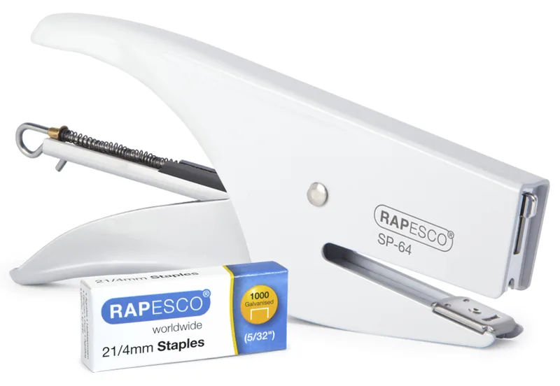Heftzange SP-64 (6/4 & 21/4 mm), chrom / weiß by Rapesco – product photo