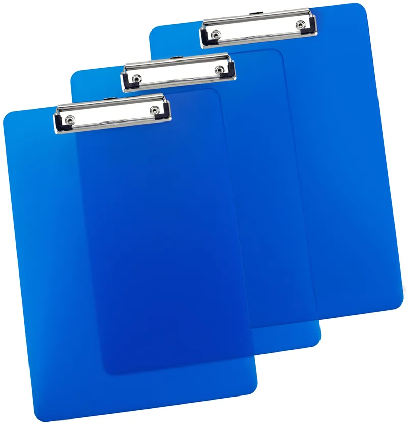 Klemmbrett, DIN A4, PP, transparent-blau, 3er Set by Rapesco – product photo