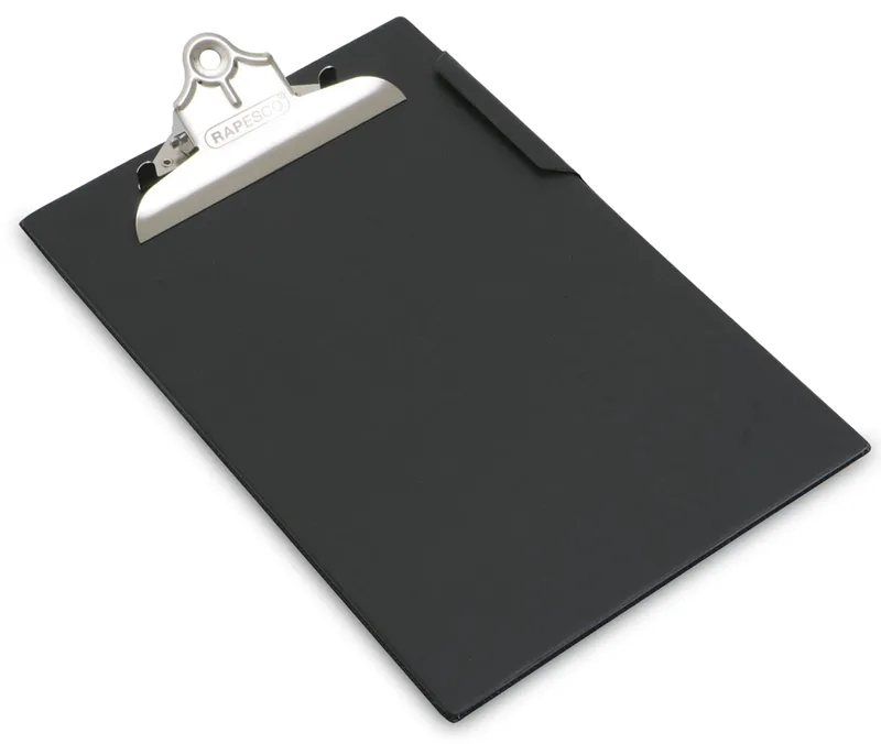 Klemmbrett, DIN A4, PVC-Folienüberzug, schwarz von Rapesco – Produktfoto