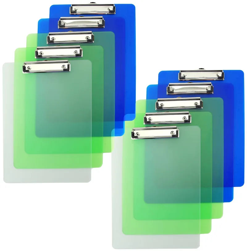 Klemmbrett, DIN A4, transparent-farbig sortiert,10er von Rapesco – Produktfoto