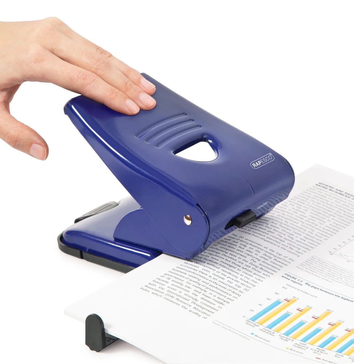 Locher 835 blau fra Rapesco – produktbillede