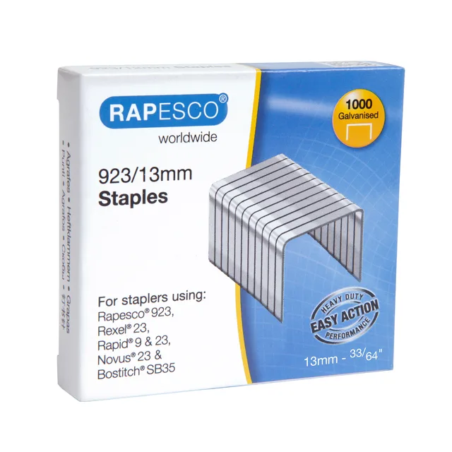 Nieten Rapesco Heavy Duty 923 13mm 1000 stuks zilver by Rapesco – product photo