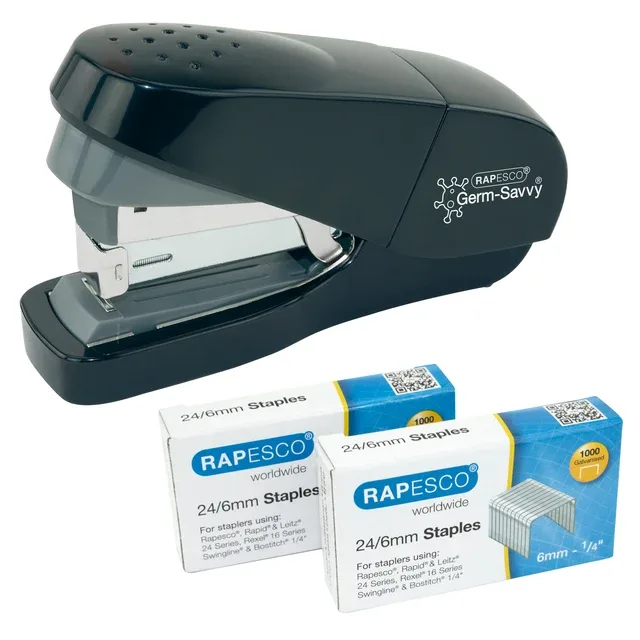 Nietmachine rapesco germ-savvy zwart | 6 stuks van Rapesco – productfoto