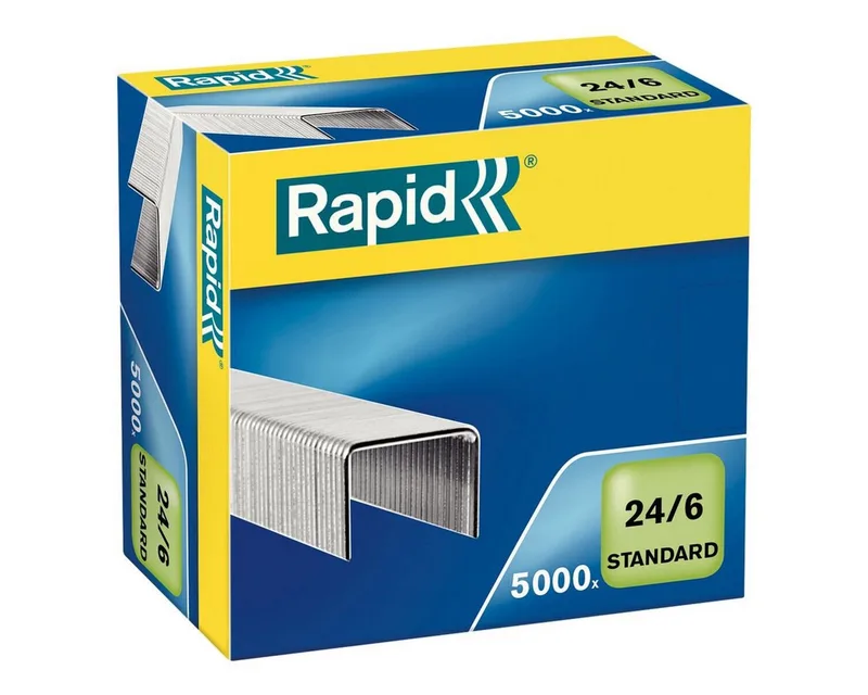 Nietjes 24/6 Gegalvaniseerd - Doos van 5.000 Nietjes van Rapid in Zilver – productfoto