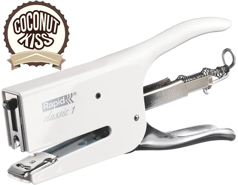 Heftzange Classic K1 Retro Coconut Kiss, weiß van Rapid – productfoto