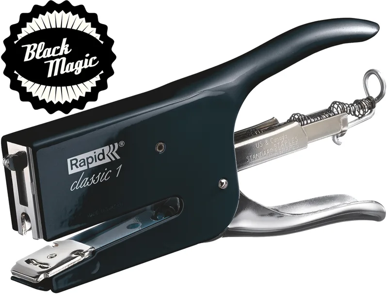 Heftzange Classic K1 Retro Magic Black, schwarz von Rapid – Produktfoto