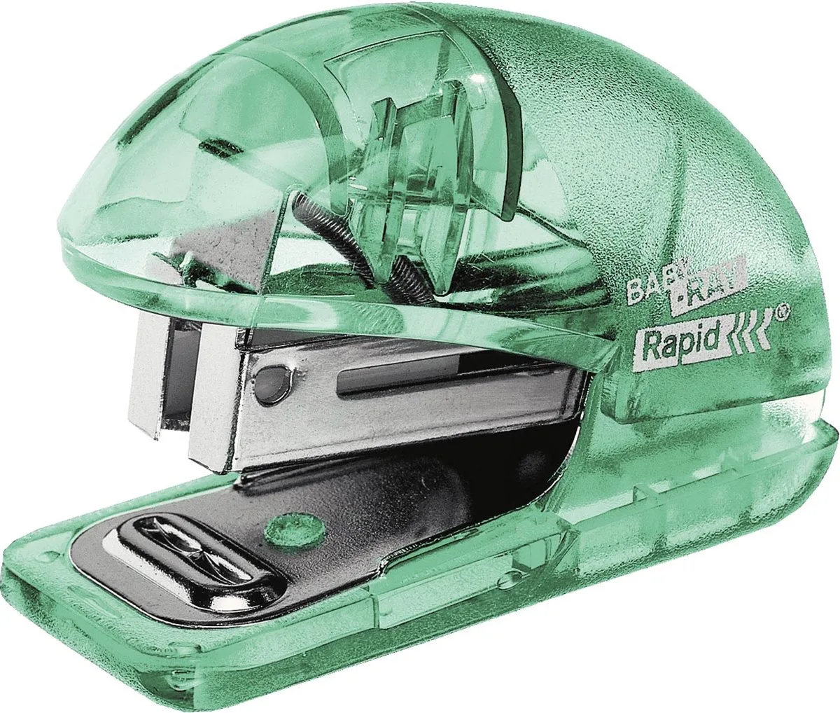 Mini Nietmachine met Bovenlaadmechanisme - Niet tot 10 Vellen - met Geïntegreerde Ontnieter - Nietjes Meegeleverd fra Rapid i Grøn – produktbillede
