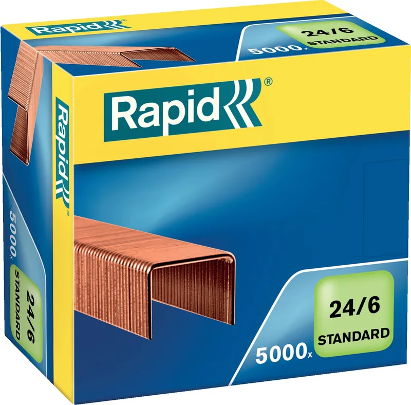 Nietjes 24/6, koper, doos van 5.000 nietjes by Rapid – product photo