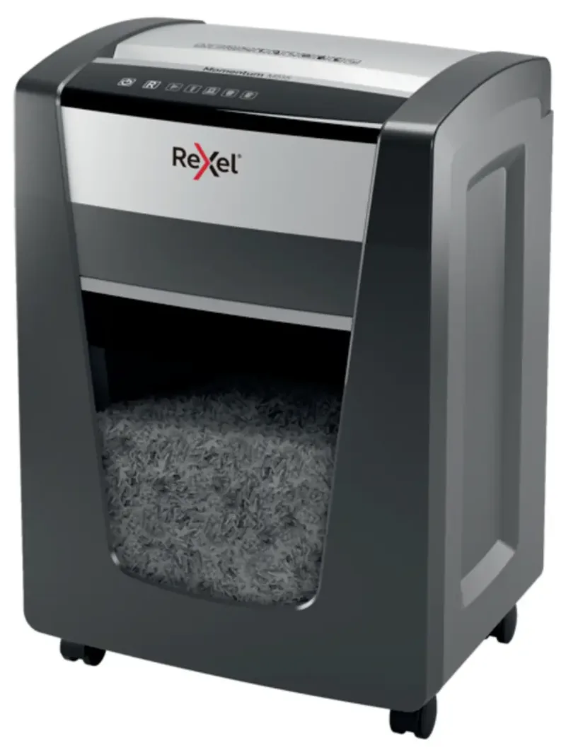 Momentum M515 Aktenvernichter 15 Blatt Mikroschnitt 2 x 15 mm P-5 30 l Vernichtet auch Heftklammern, Büroklammern de Rexel – photo produit
