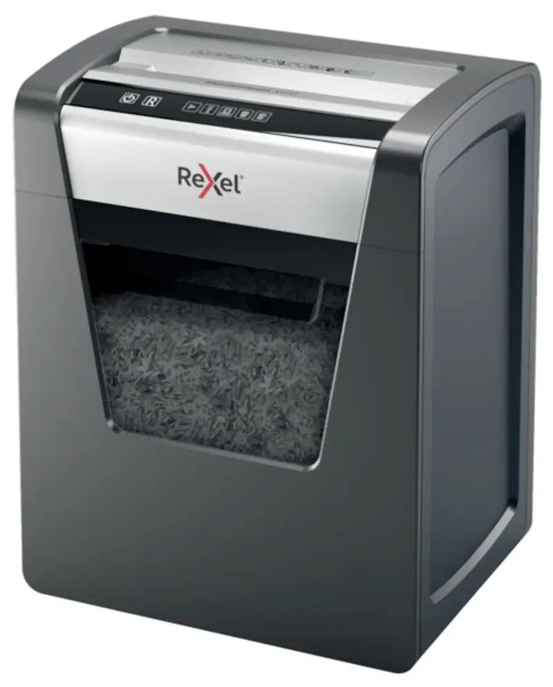 Momentum X415 Aktenvernichter 15 Blatt Mikroschnitt 4 x 40 mm P-4 23 l Vernichtet auch Heftklammern, Büroklammern von Rexel – Produktfoto