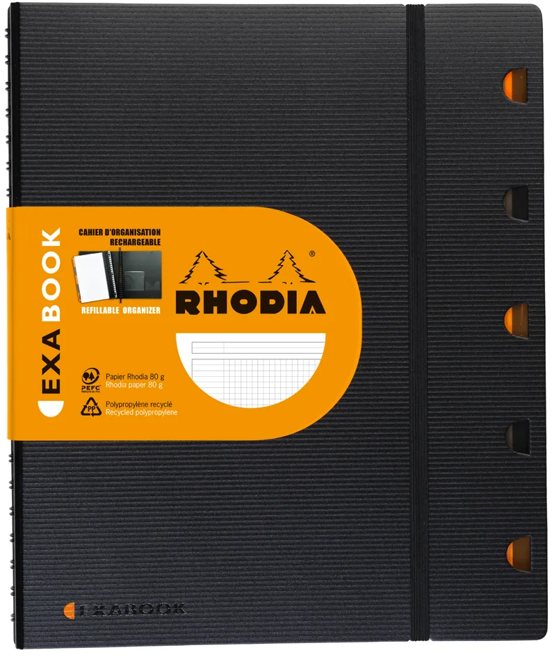 Collegeblock EXABOOK, A4+, kariert, schwarz von Rhodia – Produktfoto