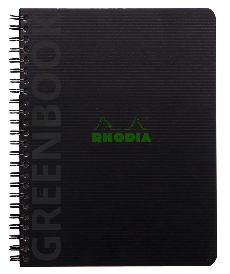 Collegeblock GREENBOOK, DIN A5+, kariert, schwarz van Rhodia – productfoto