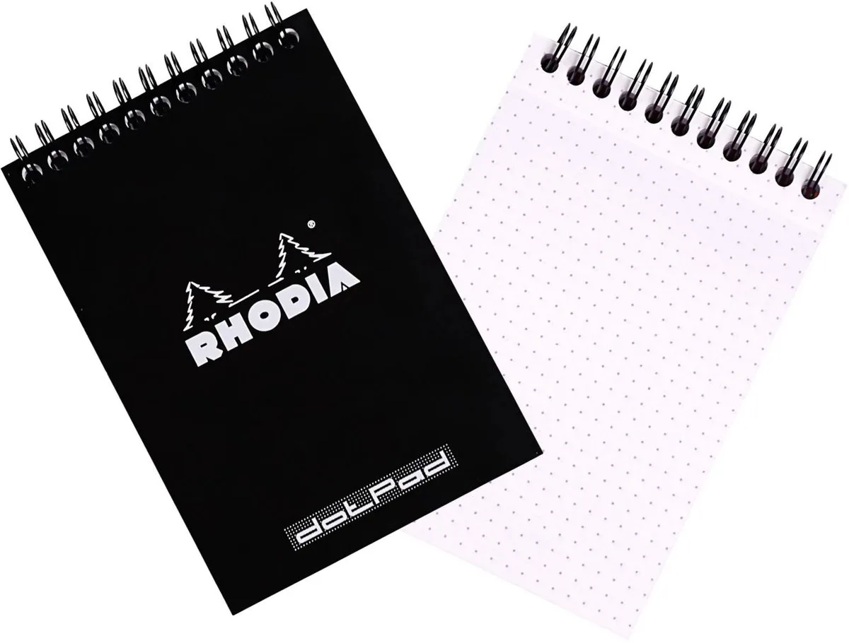 Dotpad - Spiraalblok - Notitieblok - N13 - A6 - Dotted - 80g - 80 vel von Rhodia in Schwarz – Produktfoto