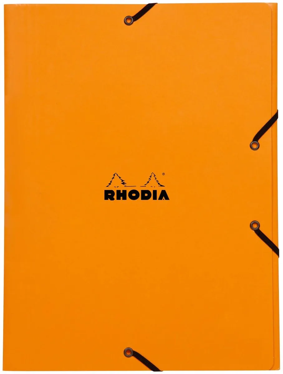Elastomappen - 3 stofkleppen - A4 - 5 stuks de Rhodia en Orange – photo produit