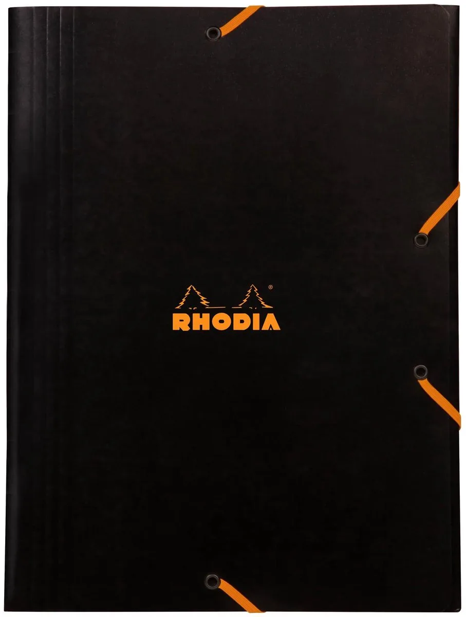 Elastomappen - 3 stofkleppen - A4 - 5 stuks de Rhodia en Noir – photo produit