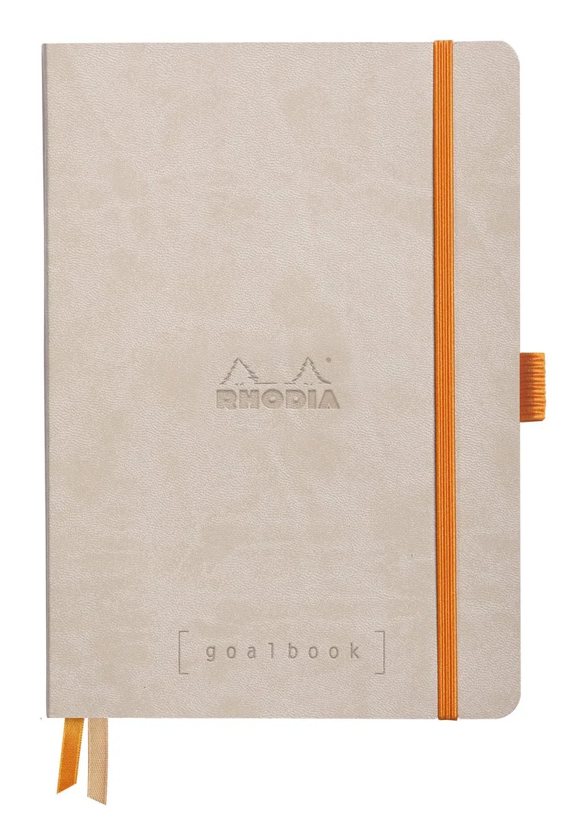 Goalbook – A5 – 120 Bladen – Dotted – Ivoorkleurig Papier 90 g – Elastieksluiting från Rhodia i Beige – produktbild