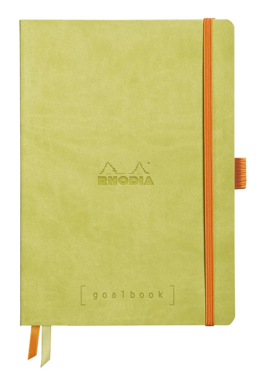Goalbook – A5 – 120 Bladen – Dotted – Ivoorkleurig Papier 90 g/m² – Elastieksluiting van Rhodia in Anijs – productfoto