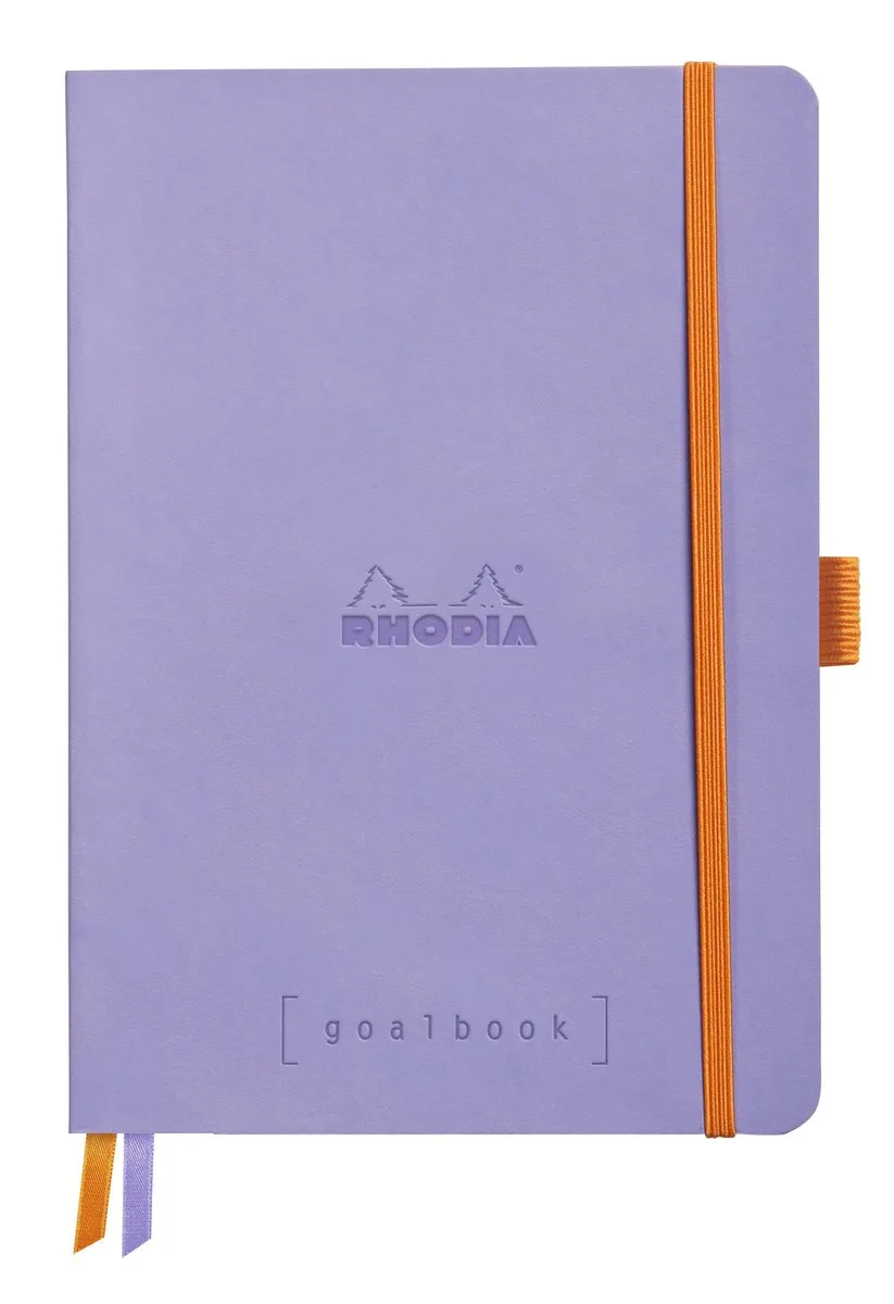 Goalbook – A5 – 120 Bladen – Dotted – Ivoorkleurig Papier 90 g/m² – Elastieksluiting van Rhodia in Iris – productfoto