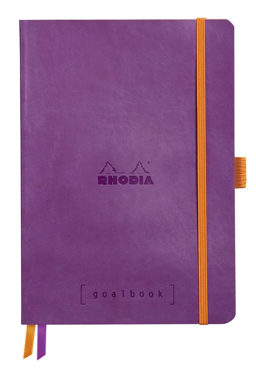 Goalbook – A5 – 120 Bladen – Dotted – Ivoorkleurig Papier 90 g/m² – Elastieksluiting - Violet från Rhodia i Lila – produktbild