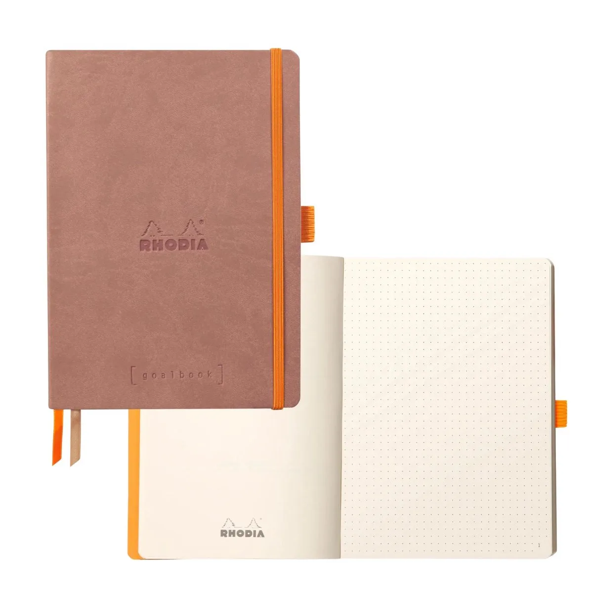 Goalbook – A5 – 120 Bladen – Dotted – Ivoorkleurig Papier 90 g/m² – Elastieksluiting - Rozenhout från Rhodia i Bois de Rose – produktbild