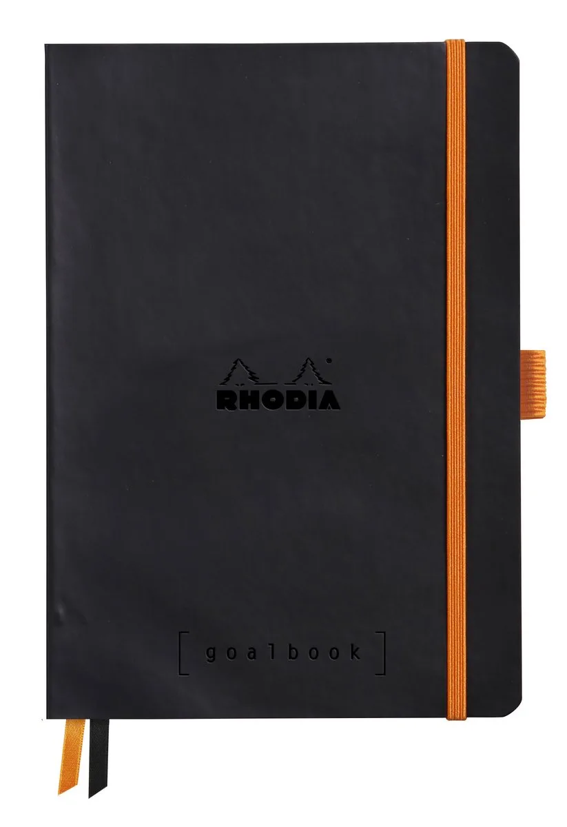 Goalbook – A5 – 120 Bladen – Dotted – Ivoorkleurig Papier 90 g/m² – Elastieksluiting från Rhodia i Svart – produktbild