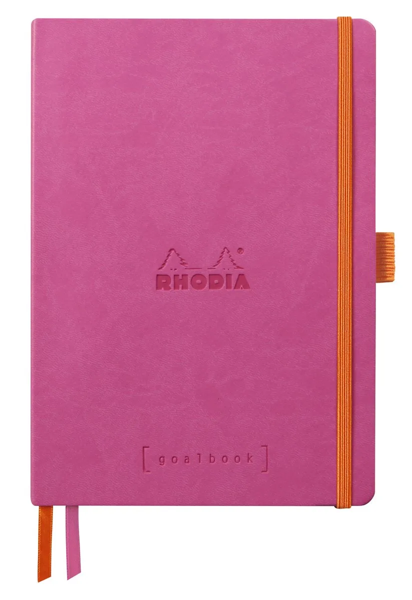 Goalbook – A5 – 120 Bladen – Dotted – Ivoorkleurig Papier 90 g/m² – Elastieksluiting van Rhodia in Fuchsia – productfoto
