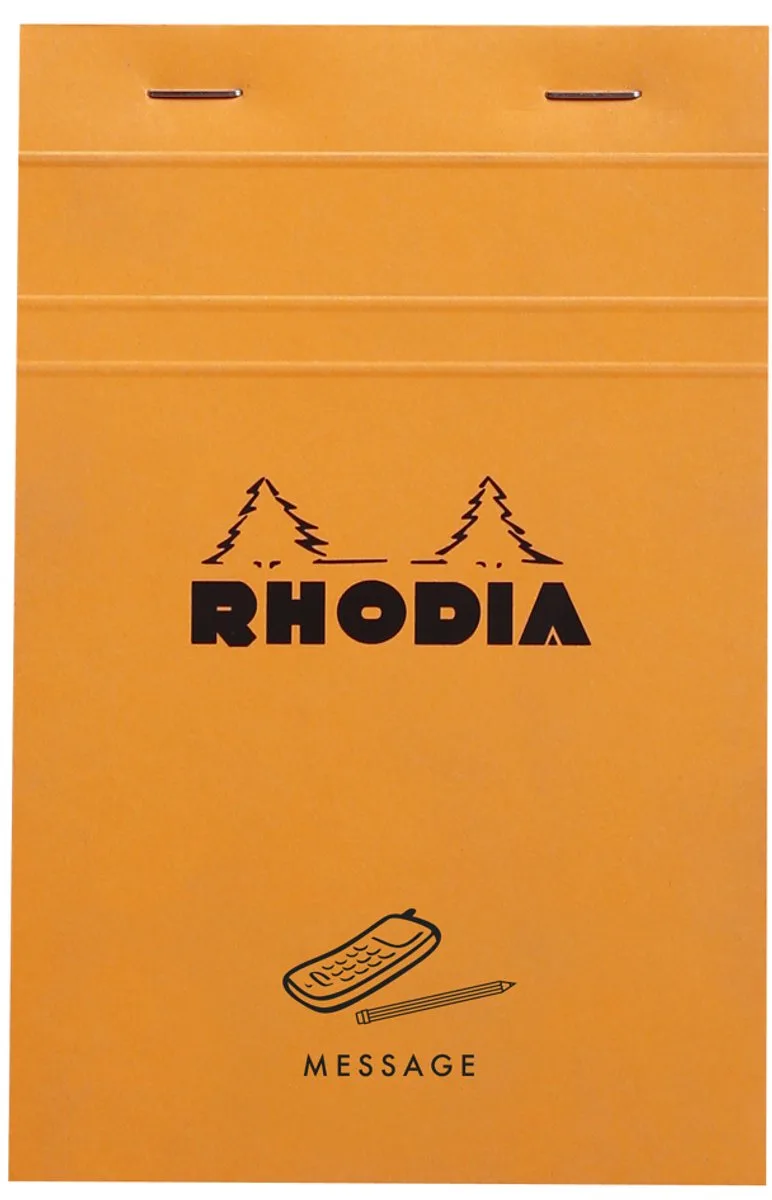 N°140 schrijfblok & schrift 80 vel Oranje, Wit från Rhodia i Orange, Vit – produktbild