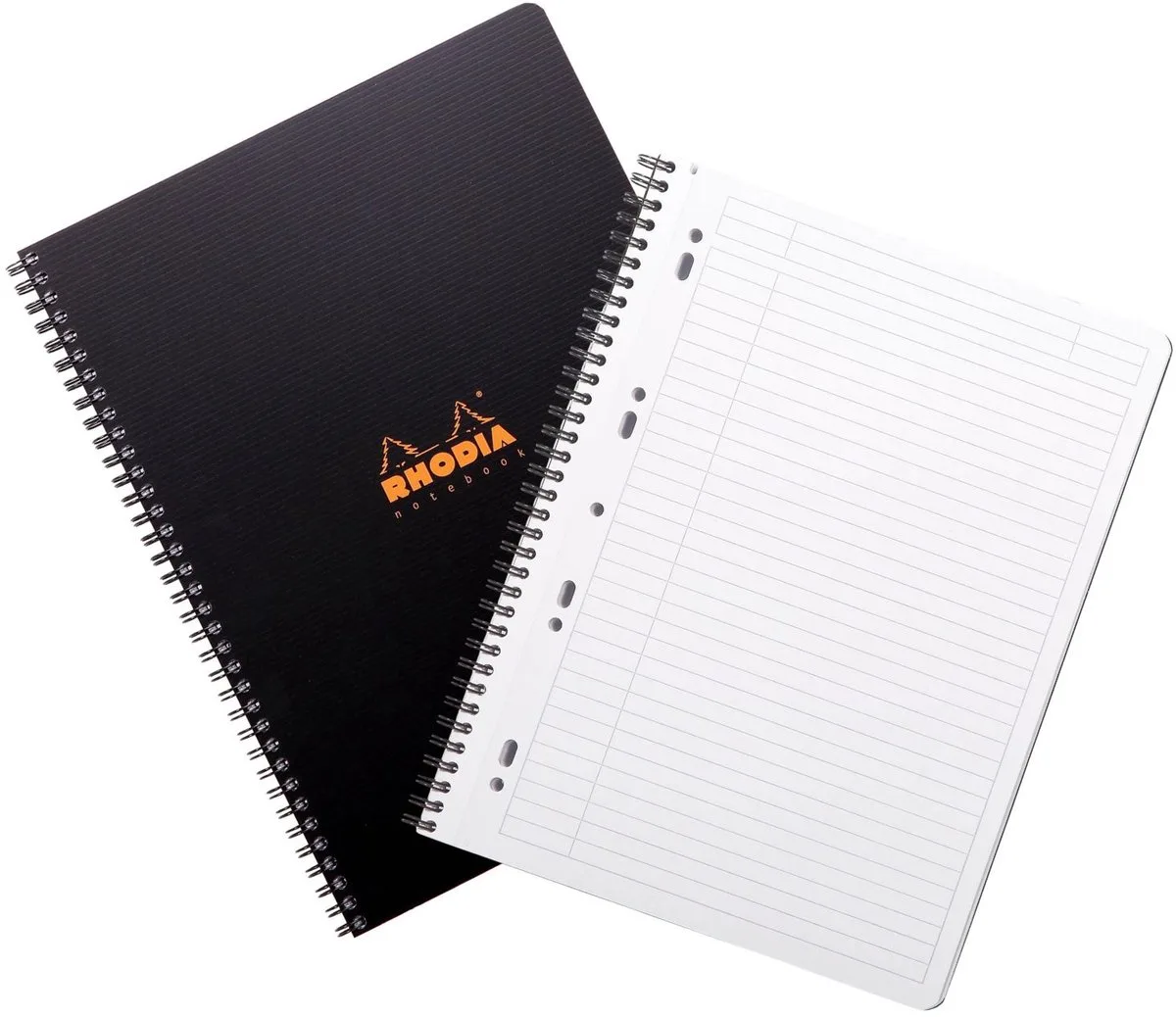 Notebook - Spiraalblok - met Bladwijzers - A4+ - Gelinieerd - 90g - 80 vel - 5 stuks von Rhodia in Schwarz – Produktfoto