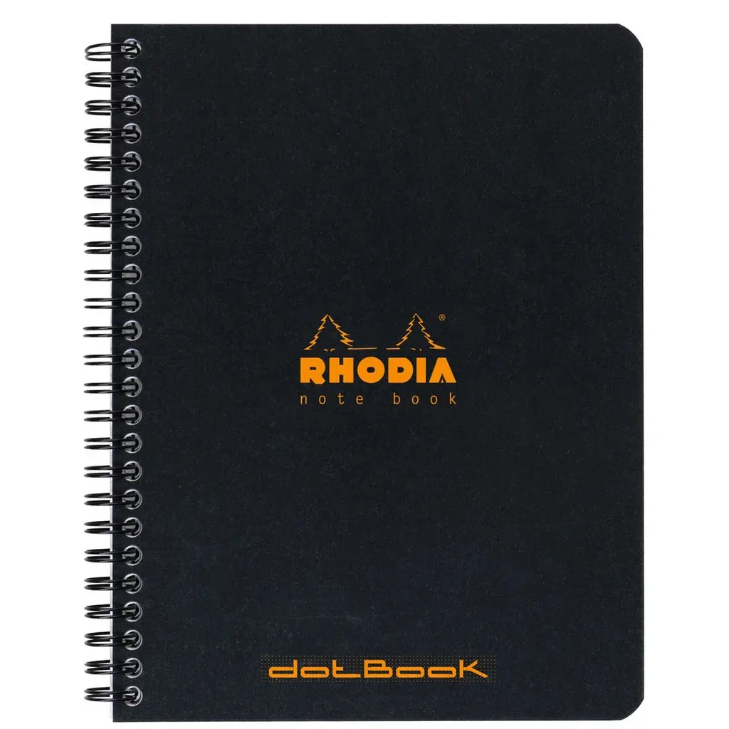 NoteBook wire black A5+ ruled från Rhodia – produktbild