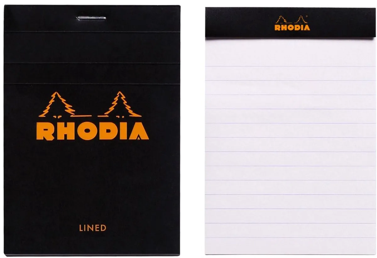 Notitieblok - Schrijfblok - N11 - Gelijnd - A7 - 80g - 80 vel de Rhodia en Noir – photo produit