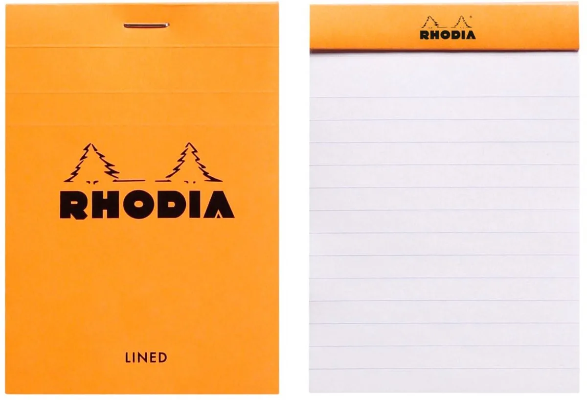 Notitieblok - Schrijfblok - N12 - Gelijnd - 8,5x12 cm - 80g - 80 vel van Rhodia in Oranje – productfoto