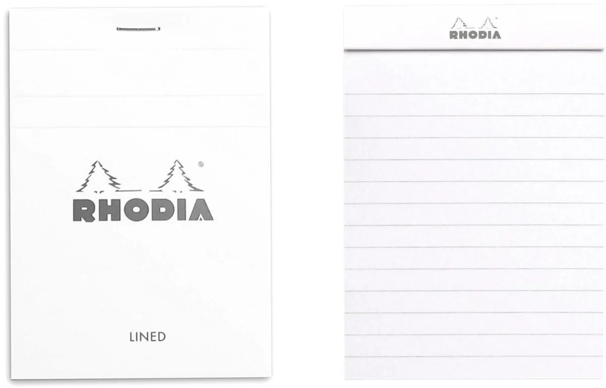 Notitieblok - Schrijfblok - N12 - Gelijnd - 8,5x12 cm - 80g - 80 vel von Rhodia in Weiß – Produktfoto