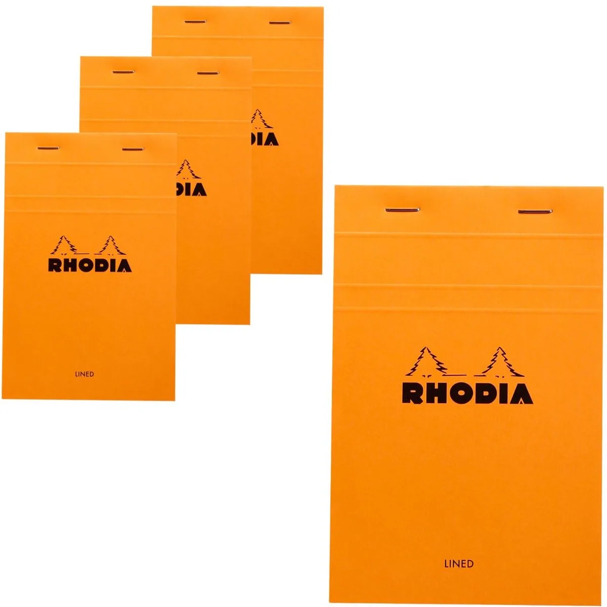 Notitieblok - Schrijfblok - N14 - Gelijnd - 11x17 cm - 80g - 80 vel - 10 stuks van Rhodia in Oranje – productfoto