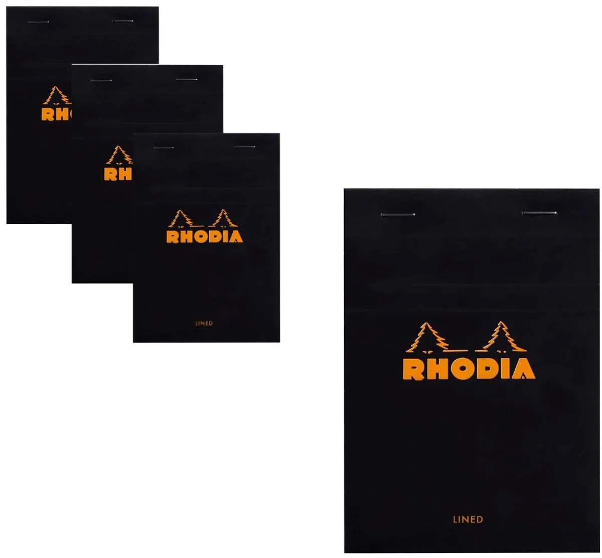 Notitieblok - Schrijfblok - N14 - Gelijnd - A6 - 80g - 80 vel - 10 stuks by Rhodia in Black – product photo