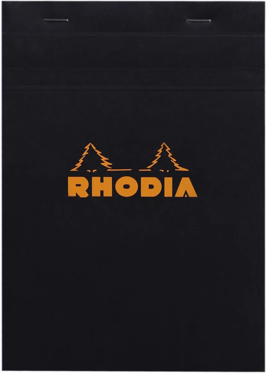 Notitieblok - Schrijfblok - N16 - A5 - Ruitjes 5x5 mm - 80g - 80 vel - 10 stuks by Rhodia in Black – product photo