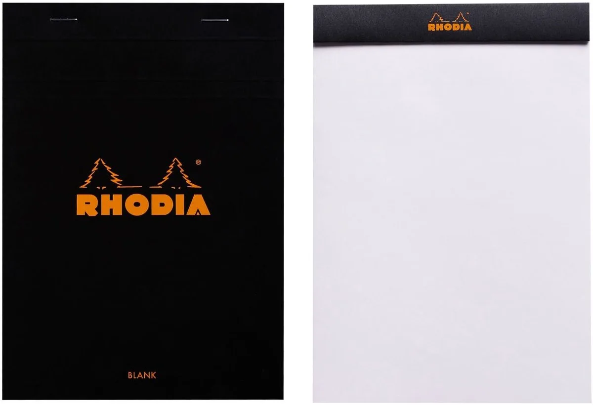 Notitieblok - Schrijfblok - N16 - Blanco - 14,8x21cm - 80g - 80 vel by Rhodia in Black – product photo