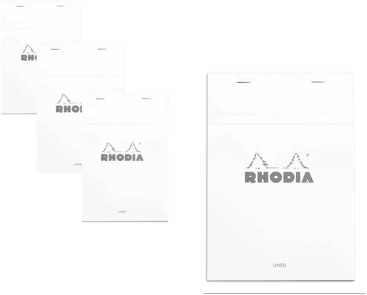 Notitieblok - Schrijfblok - N16 - Gelinieerd - A5 - 80g - 80 vel - 10 stuks by Rhodia in White – product photo