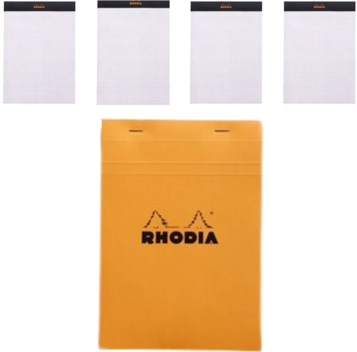 Notitieblok - Schrijfblok - N16 - Ruit - A5 - 80g - 80 vel - 10 stuks by Rhodia in Orange – product photo