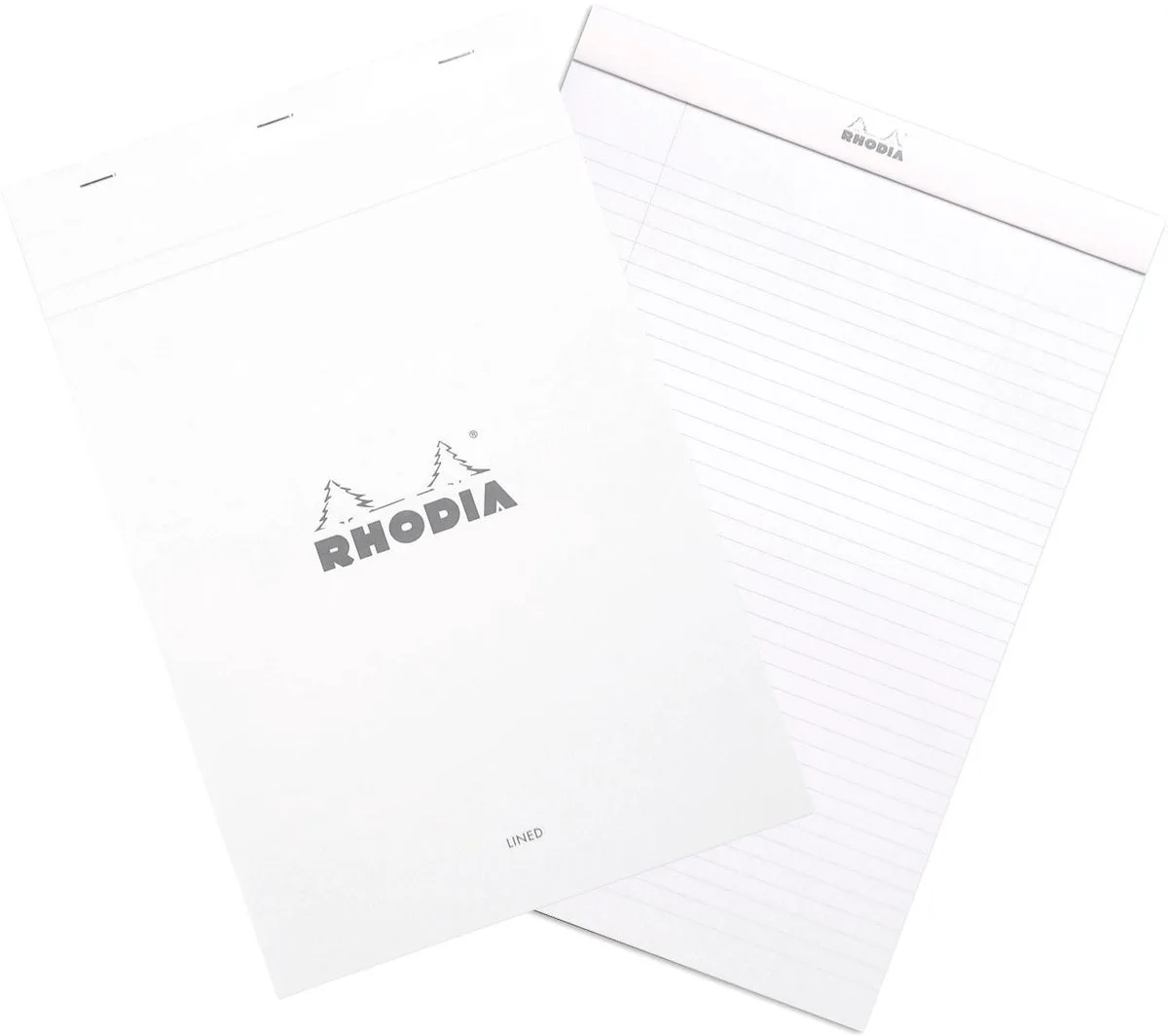 Notitieblok - Schrijfblok - N19 - Gelijnd - 21x31,8 cm - 80g - 80 vel de Rhodia en Blanc – photo produit