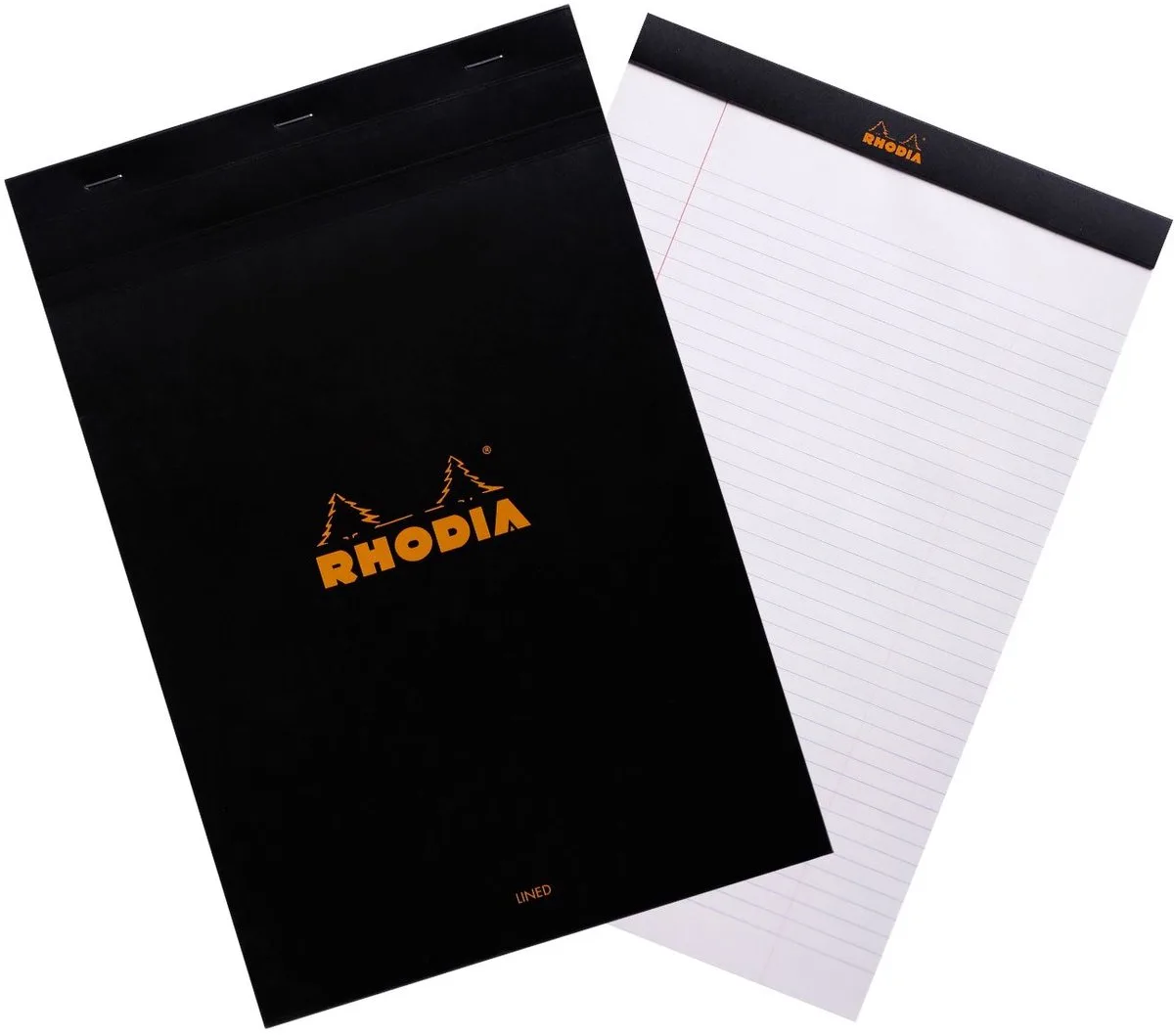 Notitieblok - Schrijfblok - N19 - Gelijnd - 21x31,8cm - 80g - 80 vel de Rhodia en Noir – photo produit