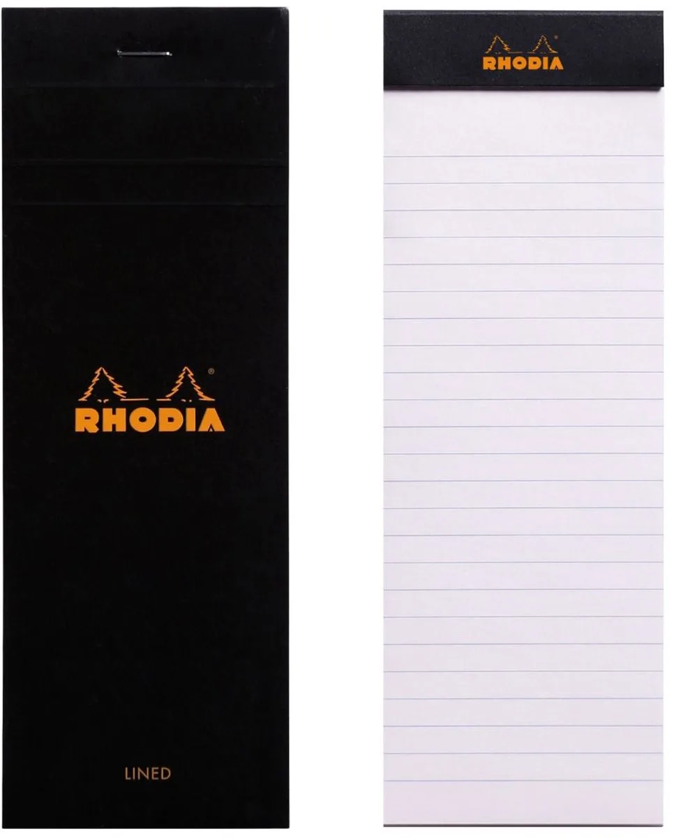 Notitieblok - Schrijfblok - N8 - Gelijnd - 7,4x21 - 80g - 80 vel by Rhodia in Black – product photo