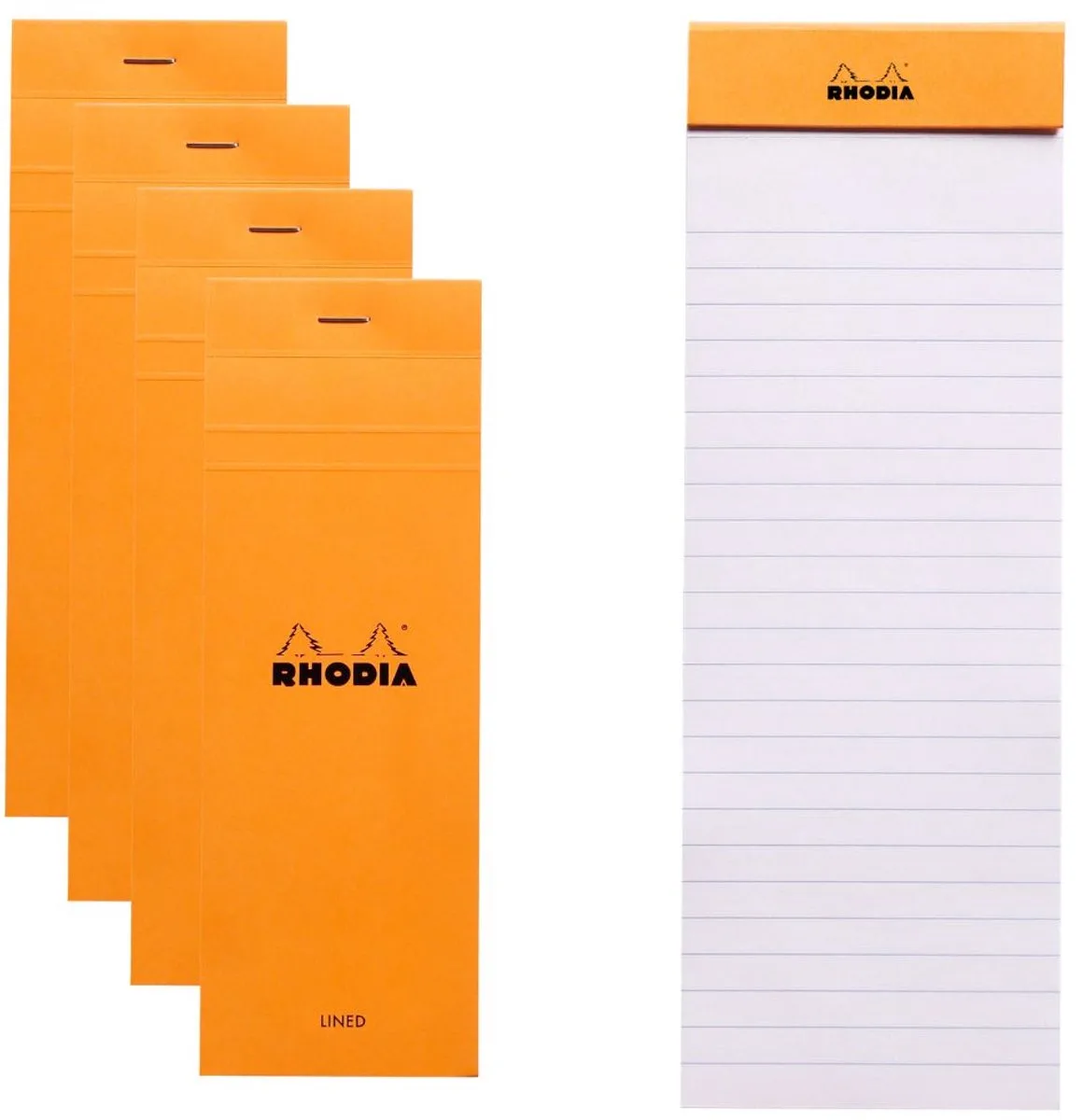 Notitieblok - Schrijfblok - N8 - Gelijnd - 80g - 80 vel - 10 stuks by Rhodia in Orange – product photo